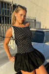 sexy-polka-dot-cami-tulip-hem-mini-dress