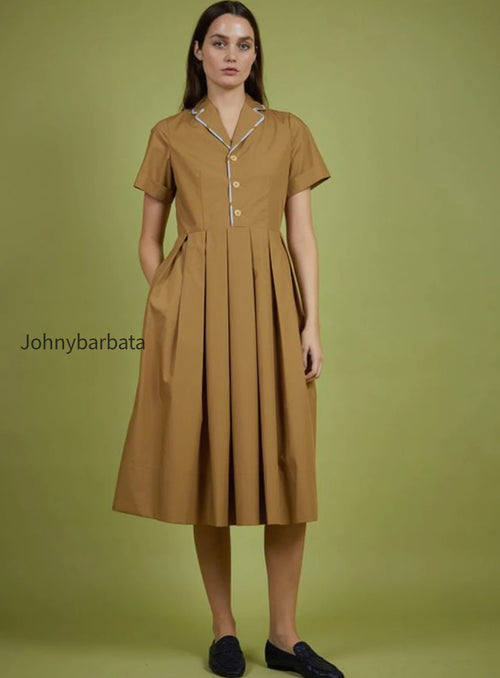 Pleated MARTINE Midi Dress