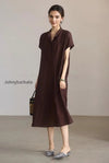linen-blend-jacquard-a-line-shirt-dress-in-brown
