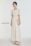 fit-flare-ruffled-puff-sleeve-smocked-waist-maxi-dress