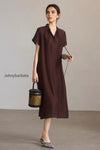 linen-blend-jacquard-a-line-shirt-dress-in-brown
