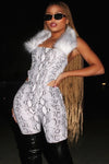 snake-print-halter-fur-collar-tank-two-piece-set