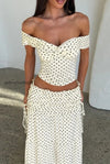 polka-dot-strapless-side-bow-maxi-skirt-set