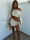 white-cotton-linen-elegant-summer-mini-two-piece-skirt-set